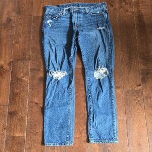Abercrombie & Fitch Men's Rustin Athletic Slim Distressed Denim Jeans 34 x 32